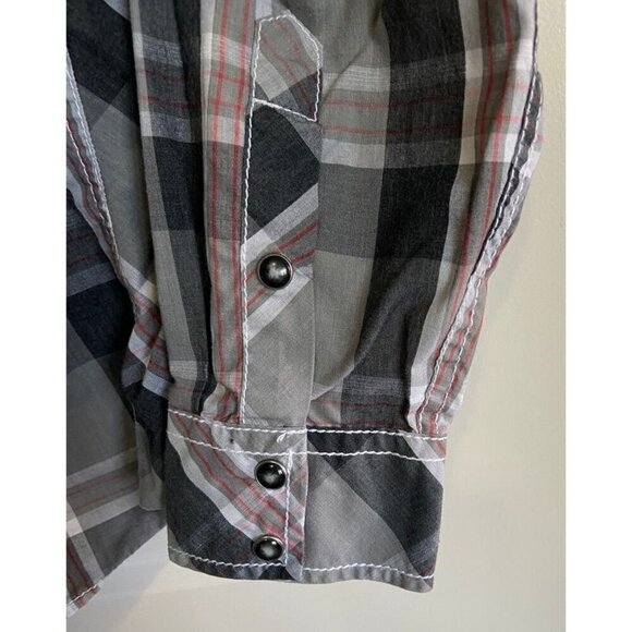 BKE Garrison Shirt Pearl Snap Long Sleeve Plaid Relaxed Fit Western Men's Medium - Picture 5 of 7